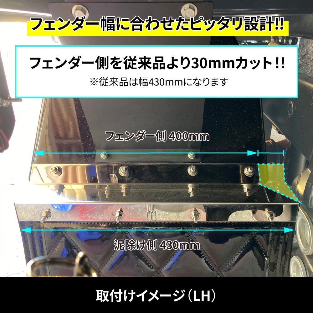 泥除け巻き込み防止用板 ２ｔ車用 幅400/430ｍｍ 5220780 ジェット ...