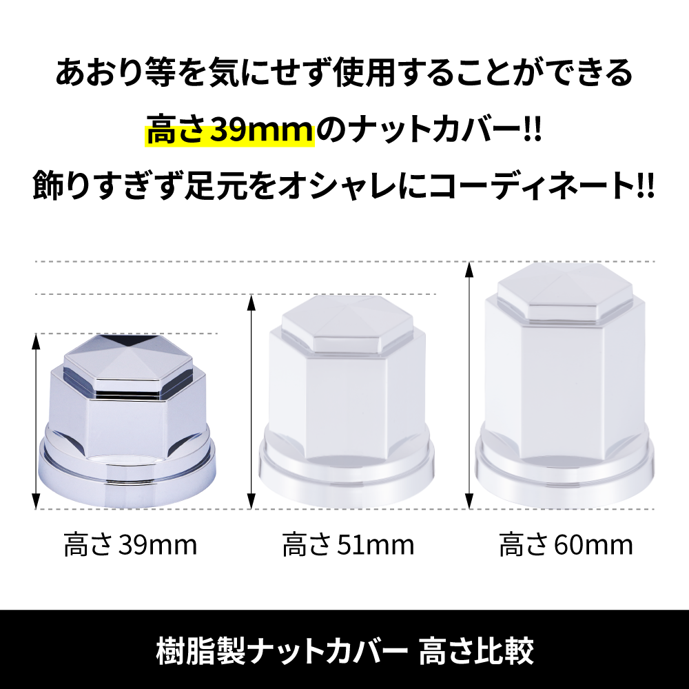 ジェットイノウエ(JET INOUE) 角型ナットカバー 41mm 高さ39mm 6個入