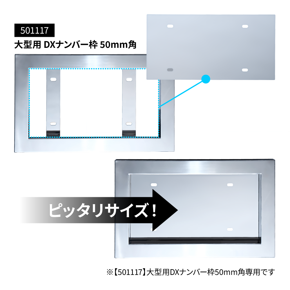 ジェットイノウエ(JET INOUE) DXナンバープレート枠 50 角パイプ大型用 目隠しボード