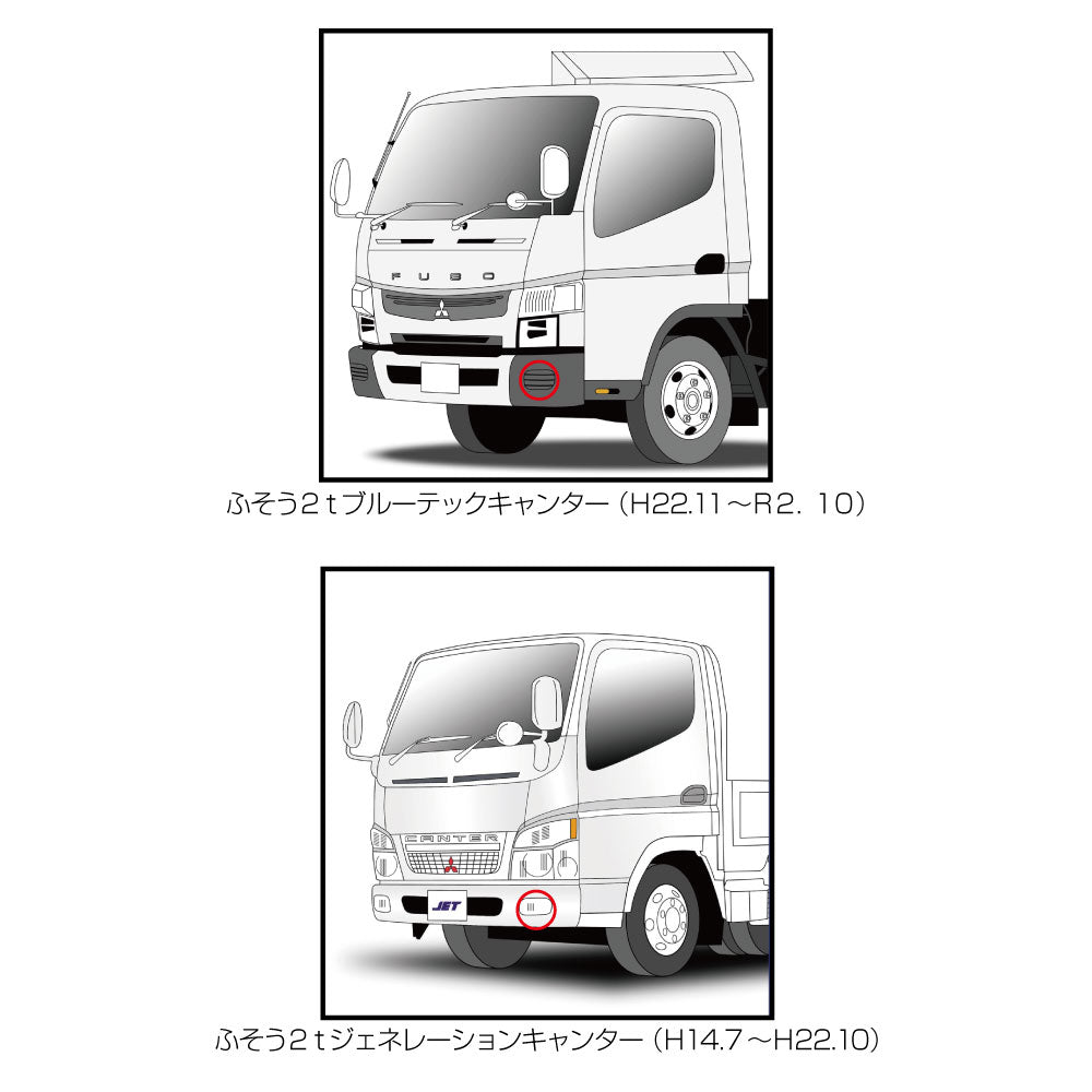 ジェットイノウエ(JET INOUE)　バンパーフォグランプ H3タイプ　クリア　ふそう Gキャンター/Bキャンター