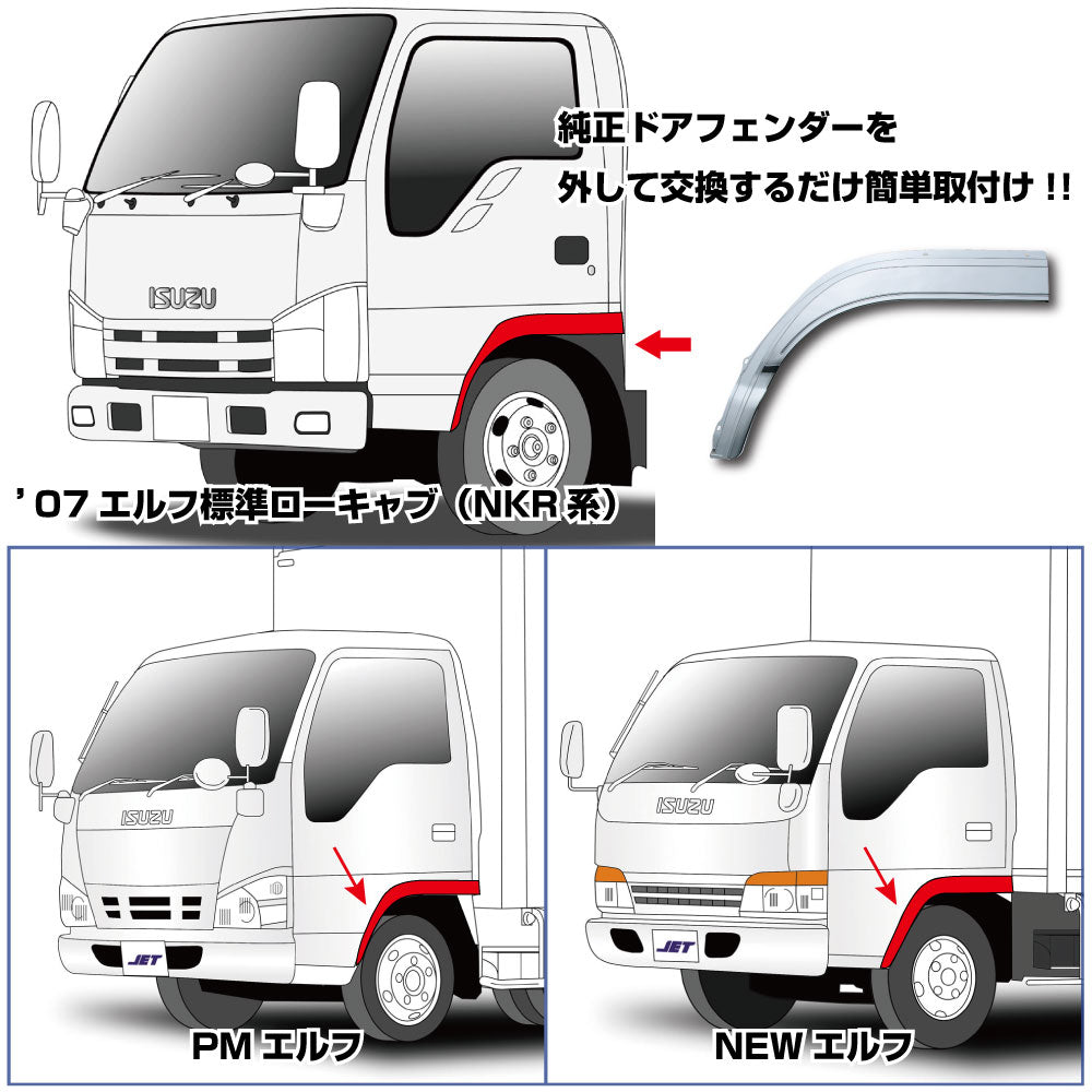 ジェットイノウエ(JET INOUE) ドアフェンダー ’07エルフ標準ローキャブ/PMエルフ/NEWエルフ用