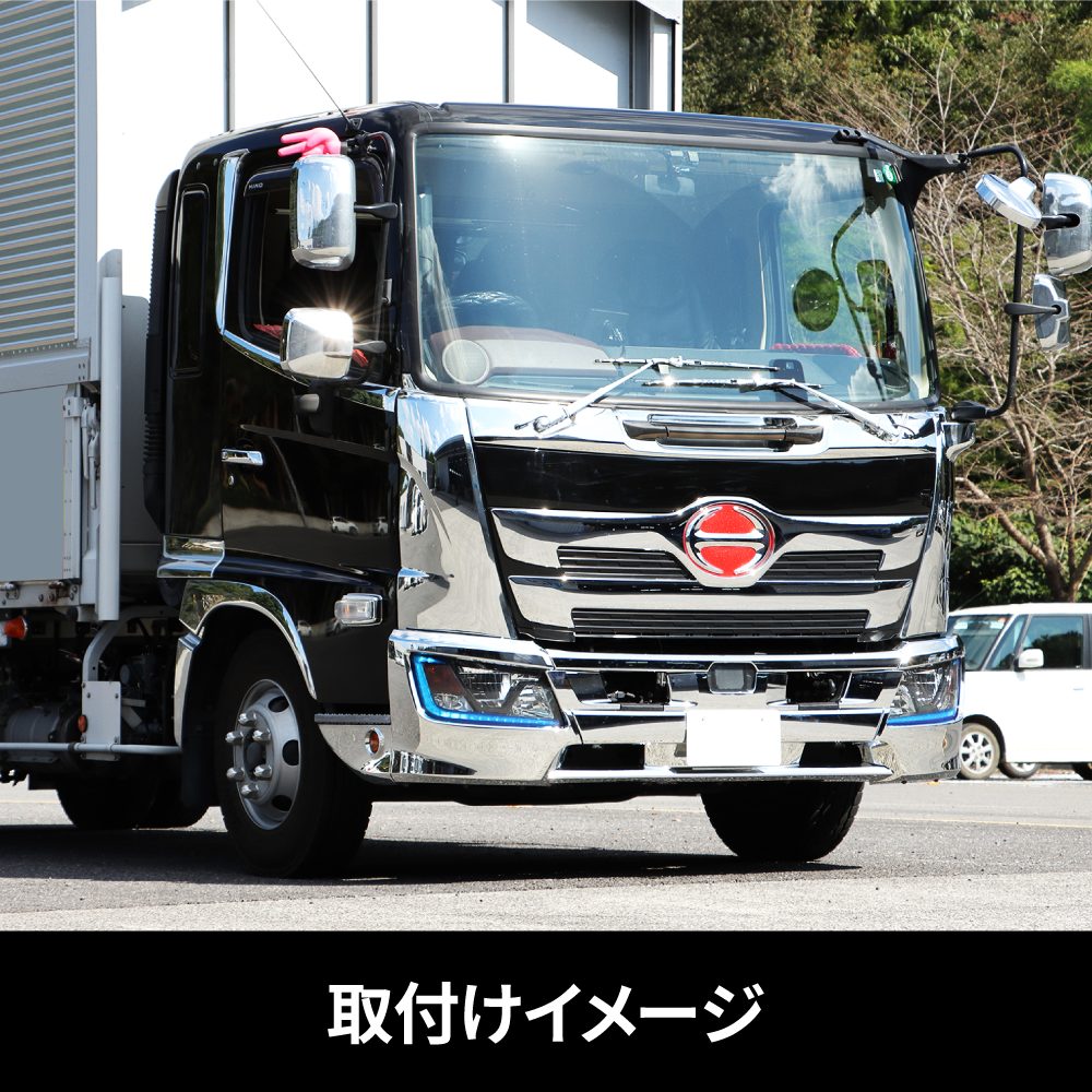 ジェットイノウエ(JET INOUE) バンパーグリルガーニッシュ 三菱ふそう ’17レンジャー用 標準車スポイラータイプバンパー用