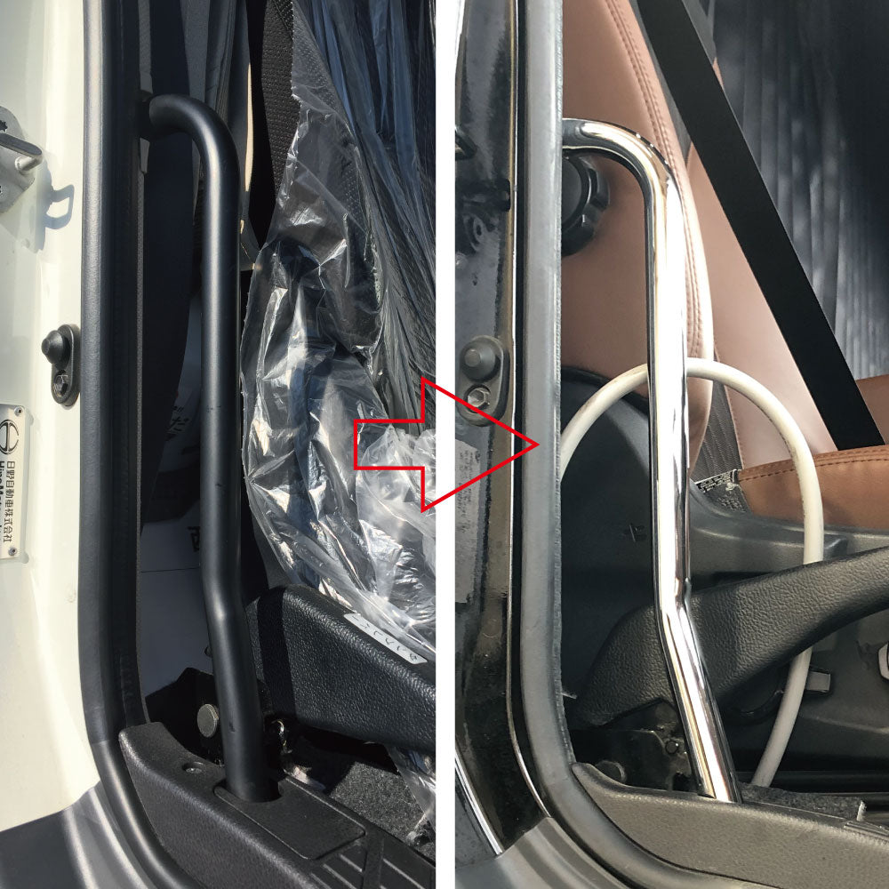 ジェットイノウエ(JET INOUE)　メッキアシストグリップ　運転席/助手席シート側用　プロフィア（H15.11～）-595671-デイトラ