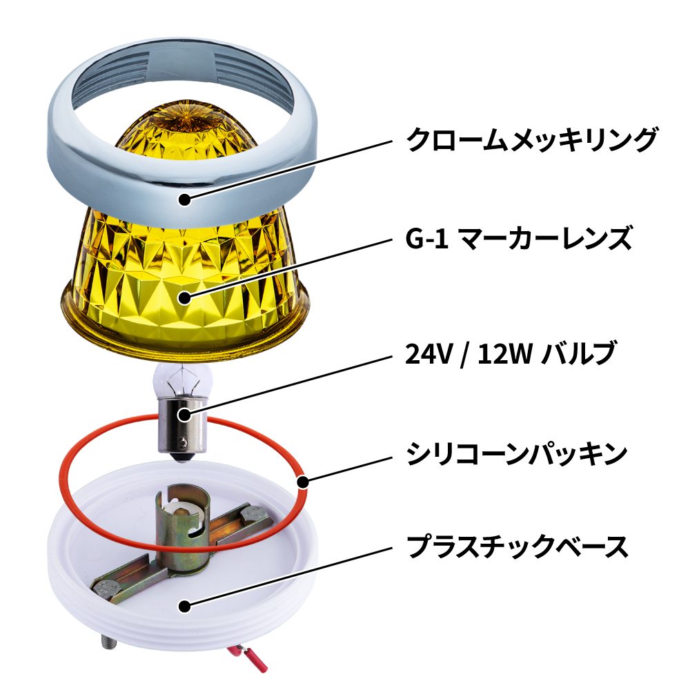 ジェットイノウエ(JET INOUE)　バスマーカーランプ　G-1型　クロームメッキリング