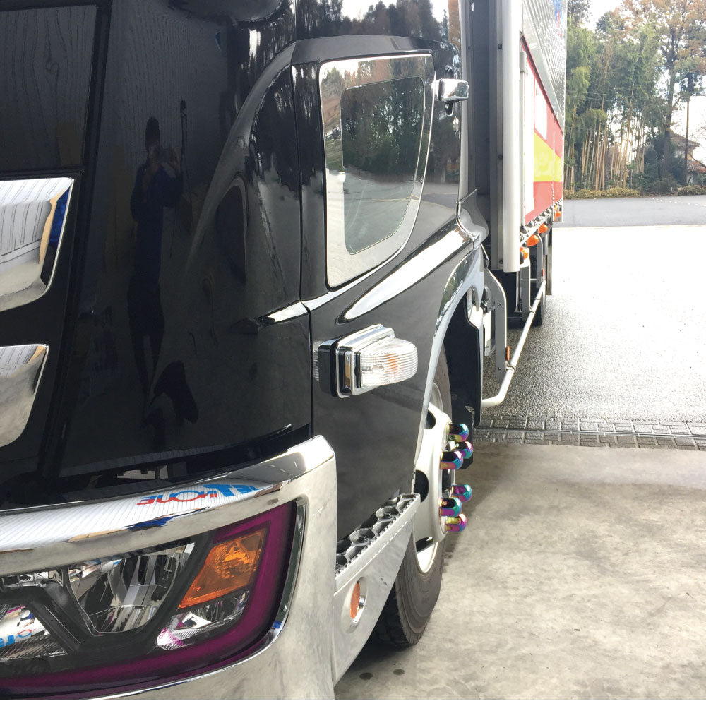 ジェットイノウエ(JET INOUE)　ドアサイドマーカー用ベース　メッキ　日野車用-526230-デイトラ